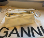 Ganni White Pillow Baguette Bag