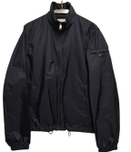 Black Zip Front Drawstring Wind Jacket