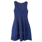 RVN Blue Textured Skater Dress