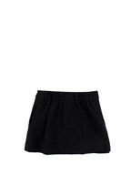 Black Wool-Blend Button Skirt