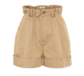 Elasticated Waist Tan Cotton Shorts