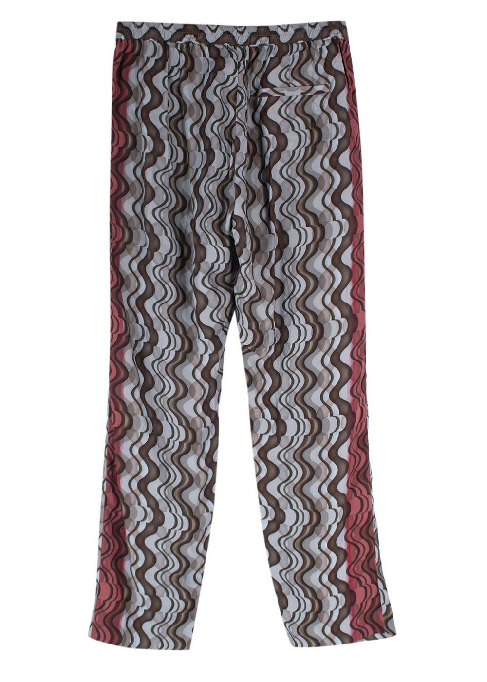 Dries Van Noten Geometric Print Contrast Stripe Joggers