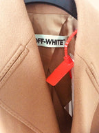 Off White Wool Blend Longline Camel Jacket