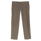 Canali Brown Cotton Straight Leg Trousers