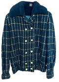 Black And Gold Wool Bomber Jakcet
