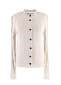 Proenza Schouler White Label Silk Blend Rib Knit Cardigan