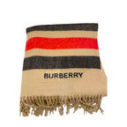 Burberry Archive Beige Cashmere Fringed Scarf