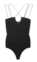 Alix NYC Black Cross Strap Medina Bodysuit