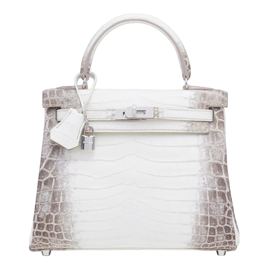 Hermès Kelly 25cm Sellier Niloticus Crocodile Himalaya White Gold Diamond Hardware