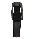 Alexander Wang Engineered Trapped Gem Dress in Sheer-Jersey