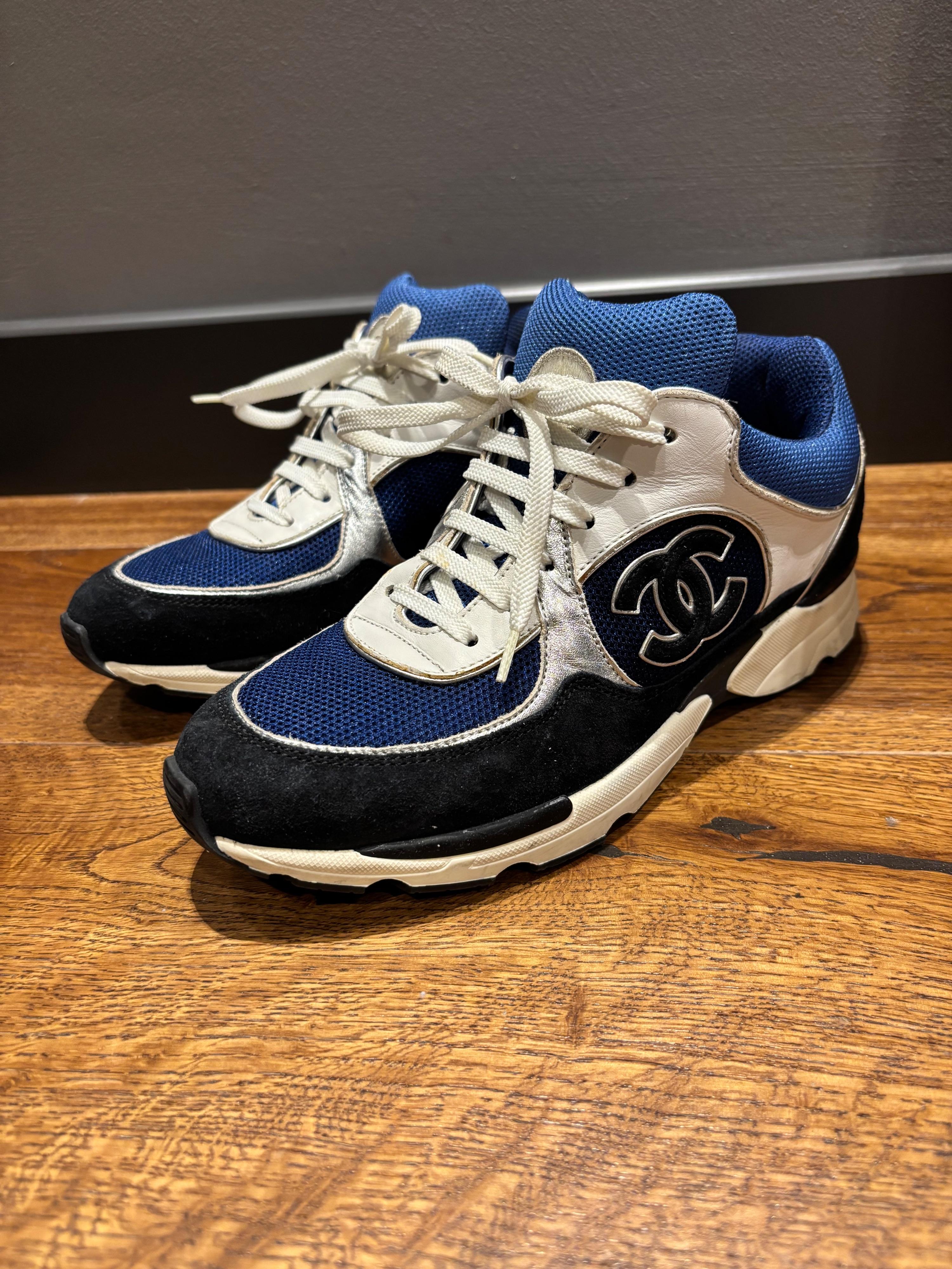 Chanel Blue CC Trainers