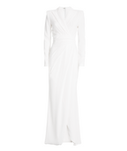 Talbot Runhof Draped Crepe Maxi Dress