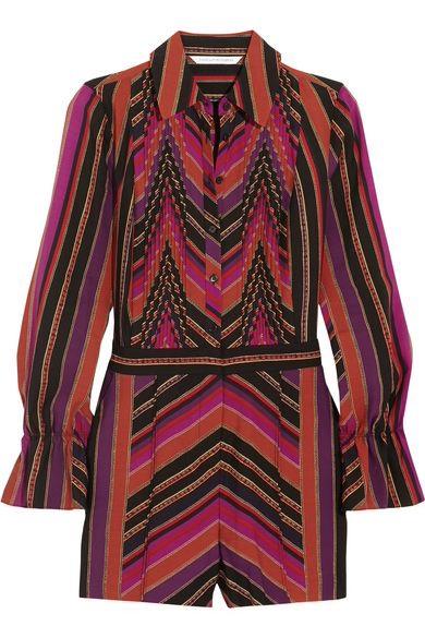 DVF Printed Wool & Silk Ariella Playsuit