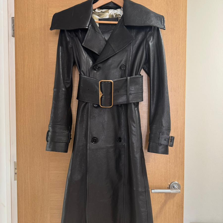 Burberry Runway Collection Black Leather Coat  2025