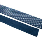 Doriani Blue & White Embroidered Wool Blend Tie
