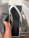 Balenciaga White Square Toe Thong Sandals