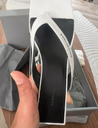 Balenciaga White Square Toe Thong Sandals