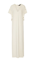 Elie Saab Cream Frill Sleeves Maxi Dress