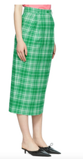 Sportmax Green Check Midi Skirt