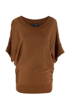 Chocolate Brown Fine-Knit Batwing Sweater