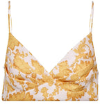 Floral Linen Bustier Top