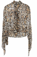 Petar Petrov Sheer Leopard Print Blouse