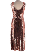 Galvan Rose Gold Mirror Sequin Valletta Dress