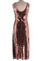 Galvan Rose Gold Mirror Sequin Valletta Dress