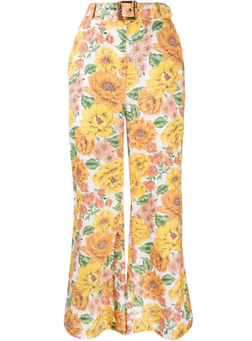 ZIMMERMANN Poppy Floral Print Flared Trousers
