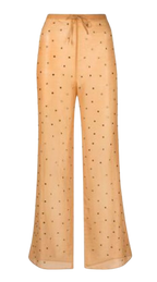 Oseree Golden Beige Cotton/Silk SS24 Gem Pants