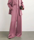 Alex Perry  Satin Crepe Wide-Leg Trousers