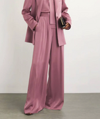 Alex Perry  Satin Crepe Wide-Leg Trousers