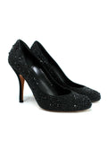 Gina Black Swarovski Crystal Embellished Pumps