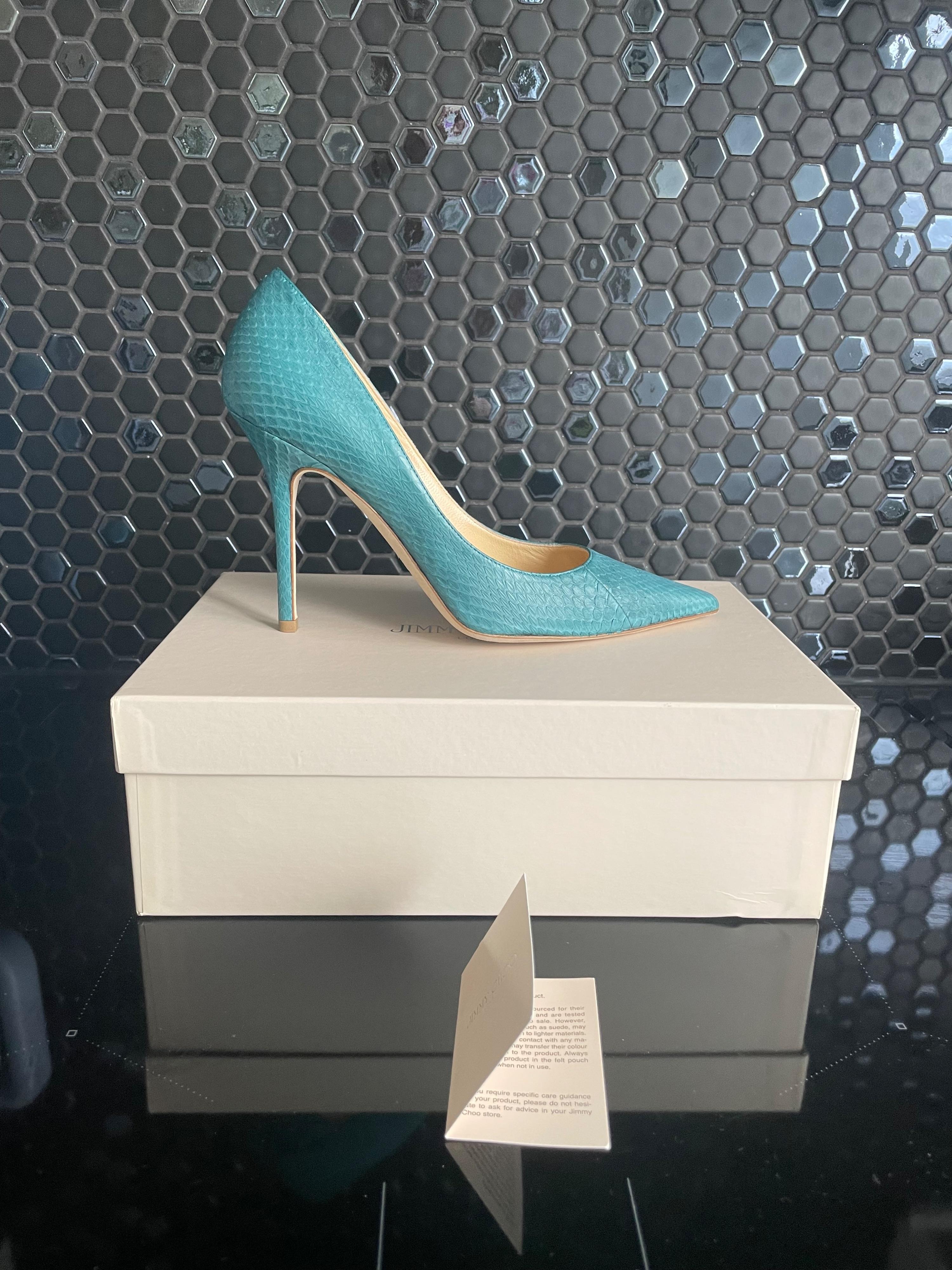 Jimmy Choo Blue Elaphe Matt Pumps