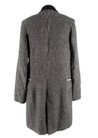 Paco Rabanne Grey Alpaca Blend Houndstooth Coat