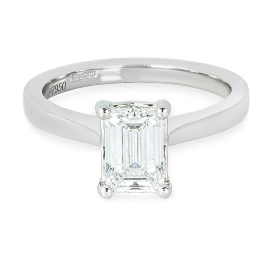 Bespoke Platinum set Lab Diamond Solitaire Ring - Size 53