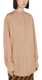 Gucci Beige Horsebit Embroidered Silk Blouse