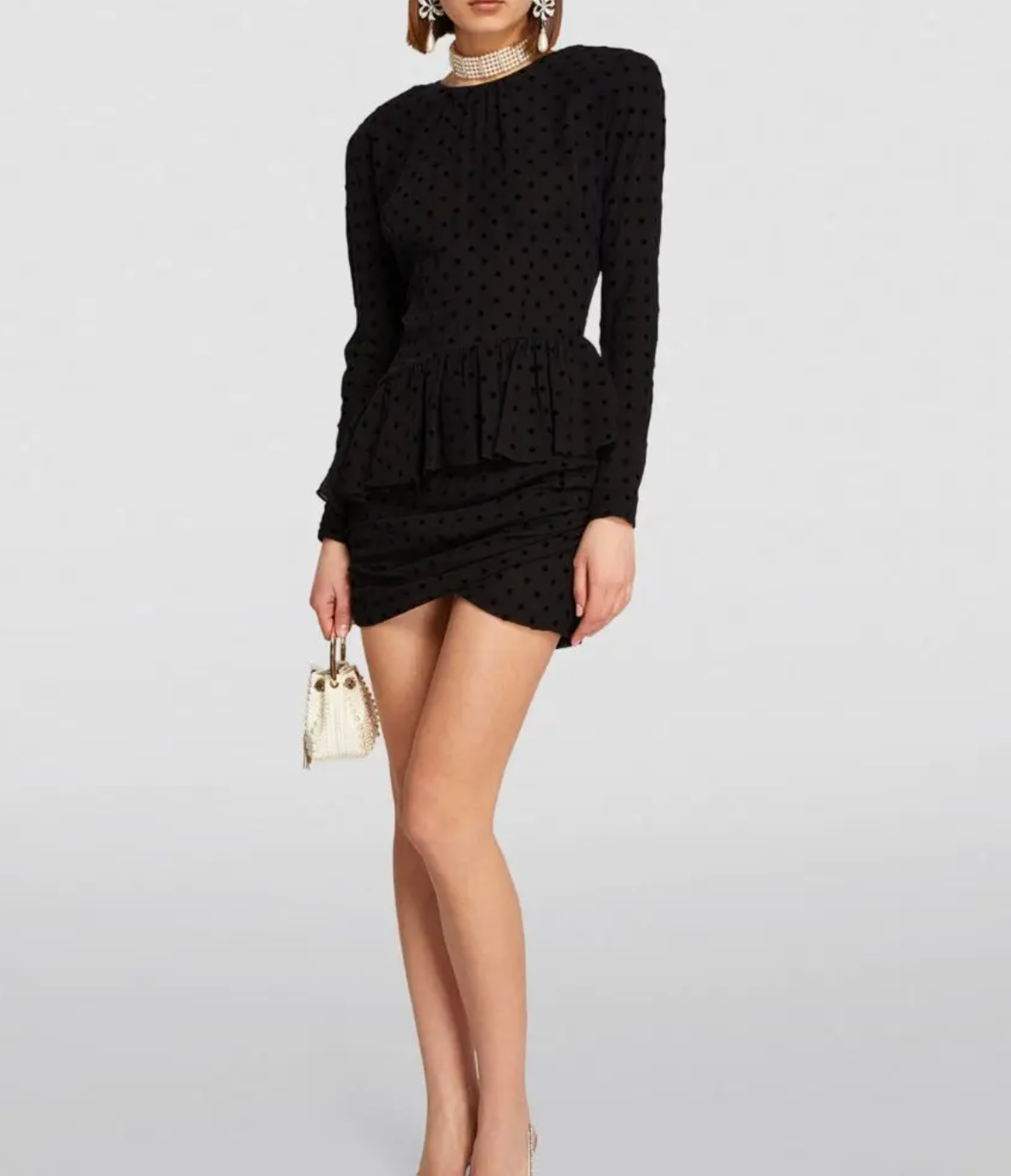 Alessandra Rich Silk Polka-Dot Mini Dress
