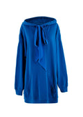Givenchy Royal Blue Silk Tie Oversized Hoodie