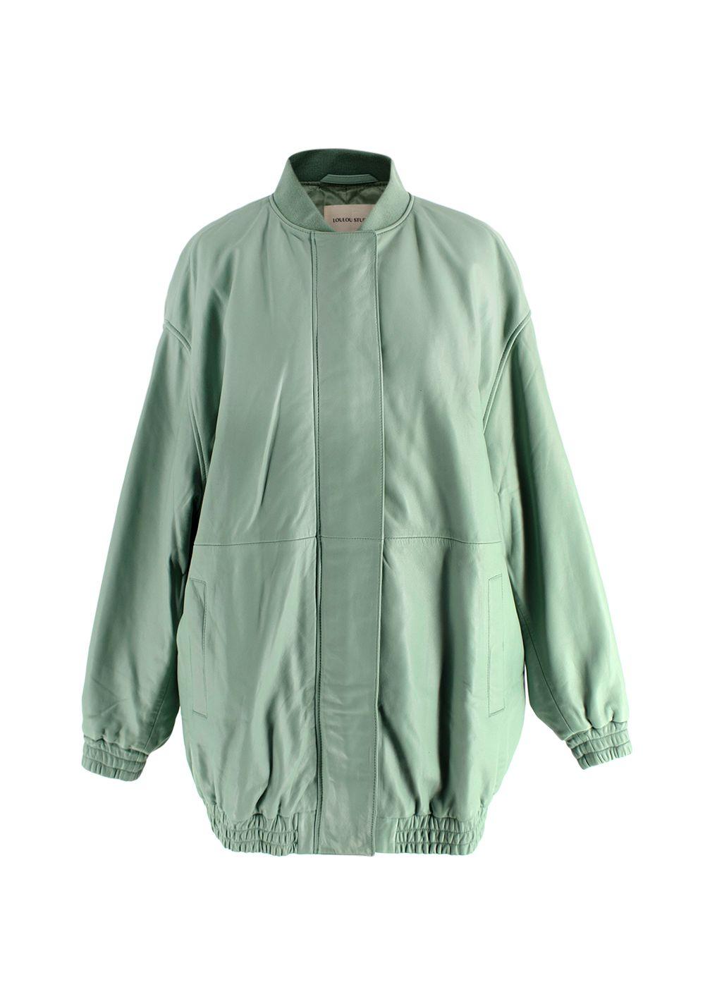 Lou Lou Studio Mint Brava Oversized Leather Bomber Jacket