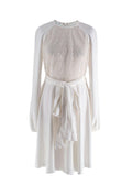 Giambattista Valli Lace Top White Crepe Mini Dress