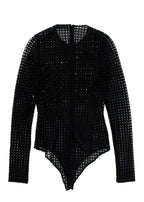 David Koma Black Crystal Embellished Bodysuit