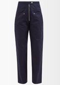 Isabel Marant Etoile Navy 'Phil' Trousers with Silver Zip