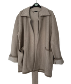 Beige Wool Tie Belt Cardigan