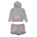 Bonpoint Grey Cotton Tracksuit With Tweed Details