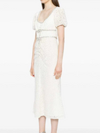 Self Portrait  Diamanté Trim Lace Midi Dress