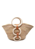 Zeus + Dione Beige Scorpio Wicker Basket Bag