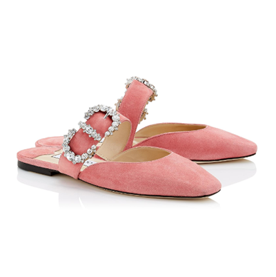 Jimmy Choo Candyfloss Suede Gee Flats