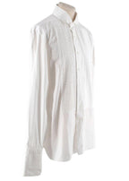 Tom Ford White Cotton Pleated Tuxedo Shirt