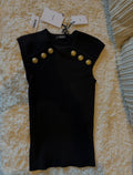 Balmain Black Knit Top